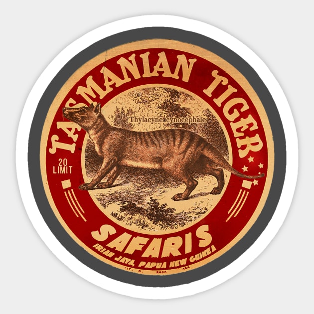 Vintage Tasmanian Tiger Hunt Sticker by Kujo Vintage